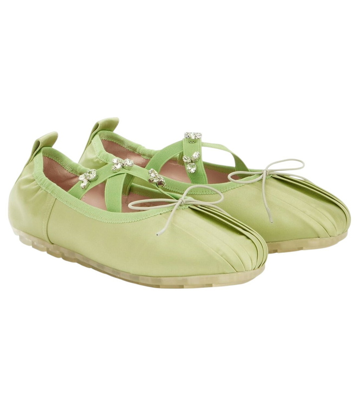 Photo: Simone Rocha Grip embellished satin ballet flats