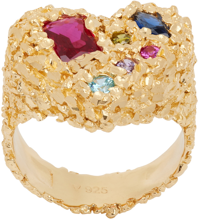 Veneda Carter Gold VC035 Multi Stone Heart Ring
