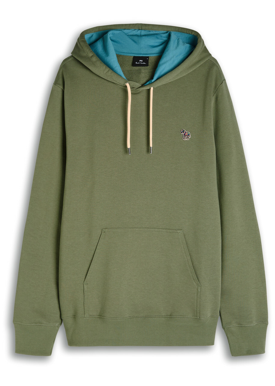 PS Paul Smith Logo-appliqué Hooded Cotton Sweatshirt Khaki