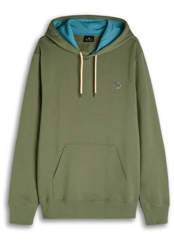 Photo: PS Paul Smith Logo-appliqué Hooded Cotton Sweatshirt Khaki