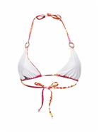 LOUISA BALLOU Mini Ring Printed Triangle Bikini Top