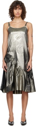 Maison Margiela Gold & Black Crinkled Midi Dress