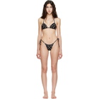 Marine Serre Black Jersey Bikini