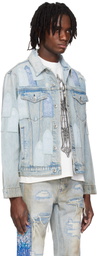 Who Decides War Blue Patched Arch Denim Jacket
