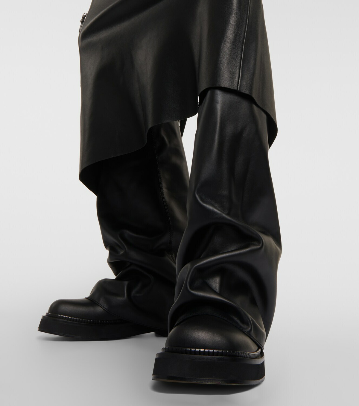 THE ATTICO Robin layered leather knee boots