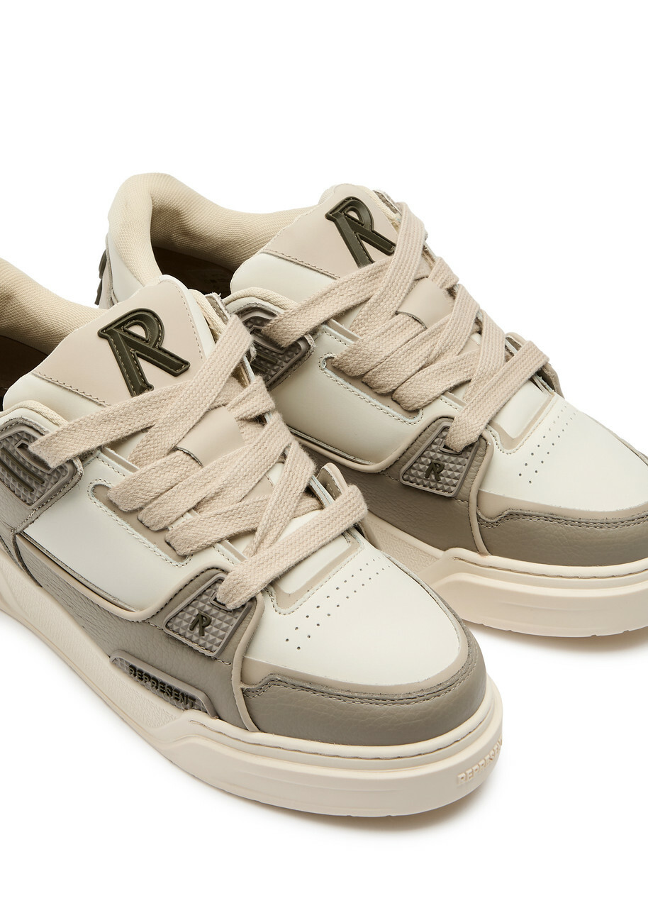 Represent Studio Panelled Leather Sneakers Beige