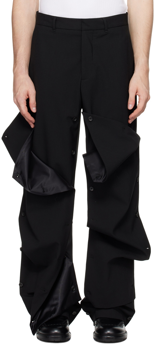 Y/Project Black Button Panel Trousers Y/Project