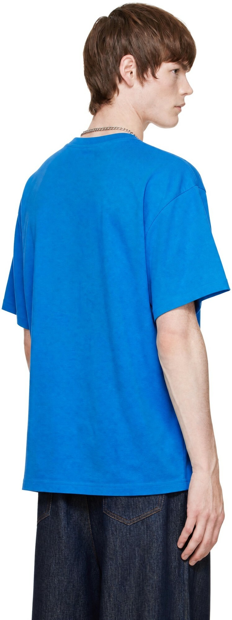 Givenchy Blue Cotton 'Givenchy' Patch T-shirt