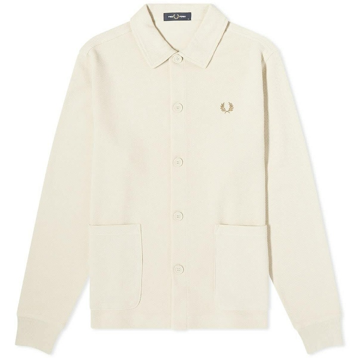 Photo: Fred Perry Men's Button Through Overshirt in Oatmeal