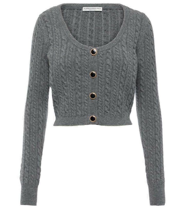 Photo: Alessandra Rich Cable-knit wool cardigan