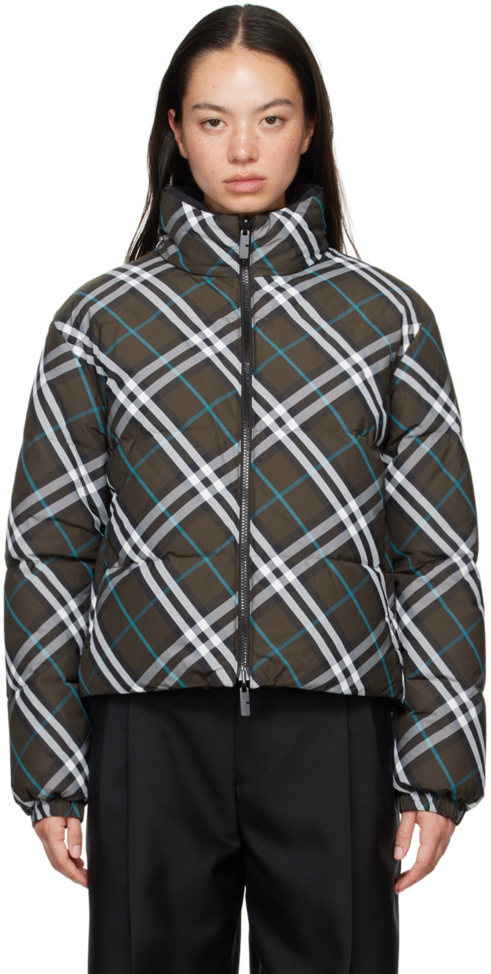 Burberry Brown Check Down Jacket Burberry