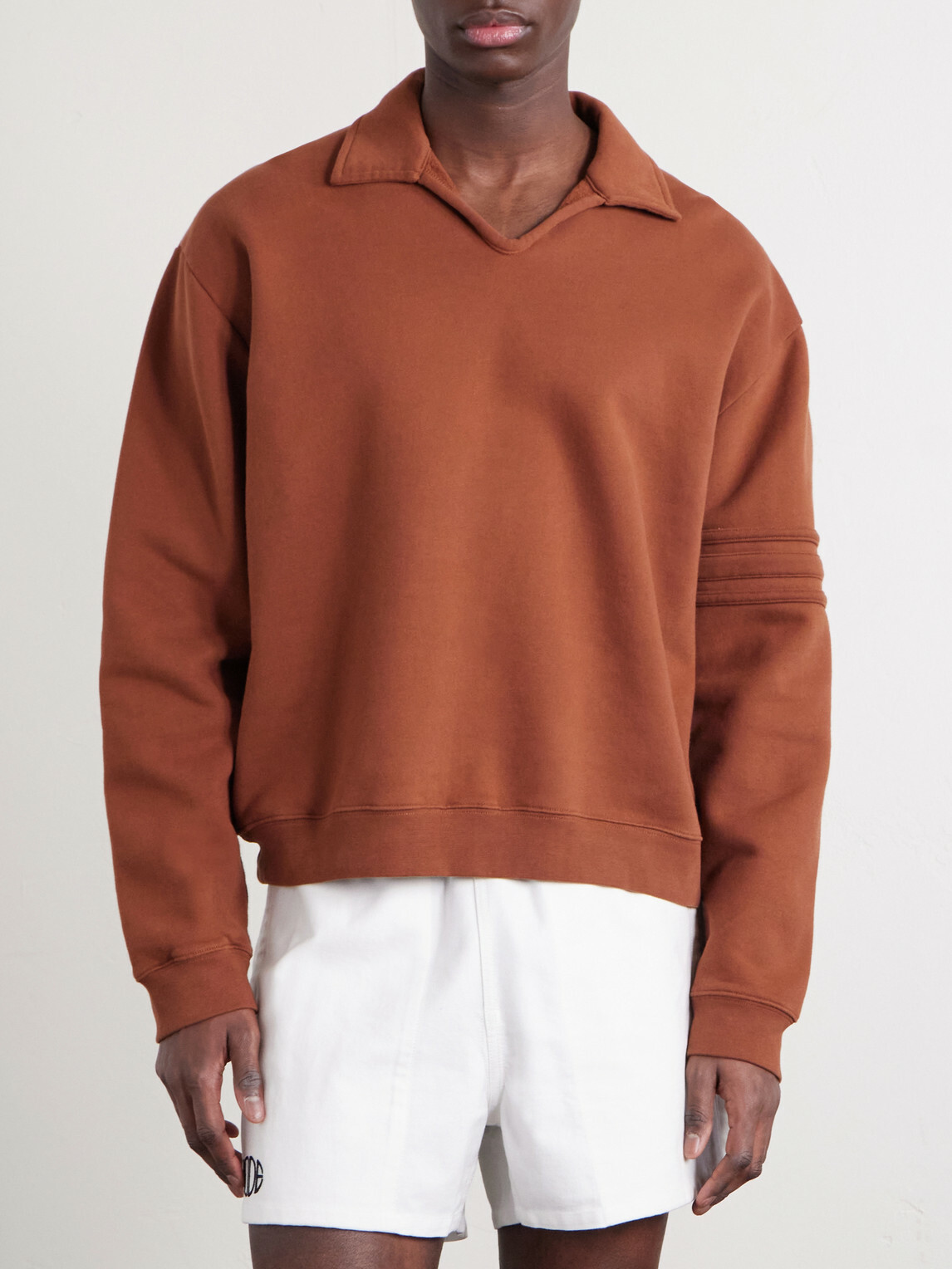 BODE - Crew Polo Cotton-Jersey Sweatshirt - Orange
