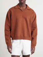 BODE - Crew Polo Cotton-Jersey Sweatshirt - Orange