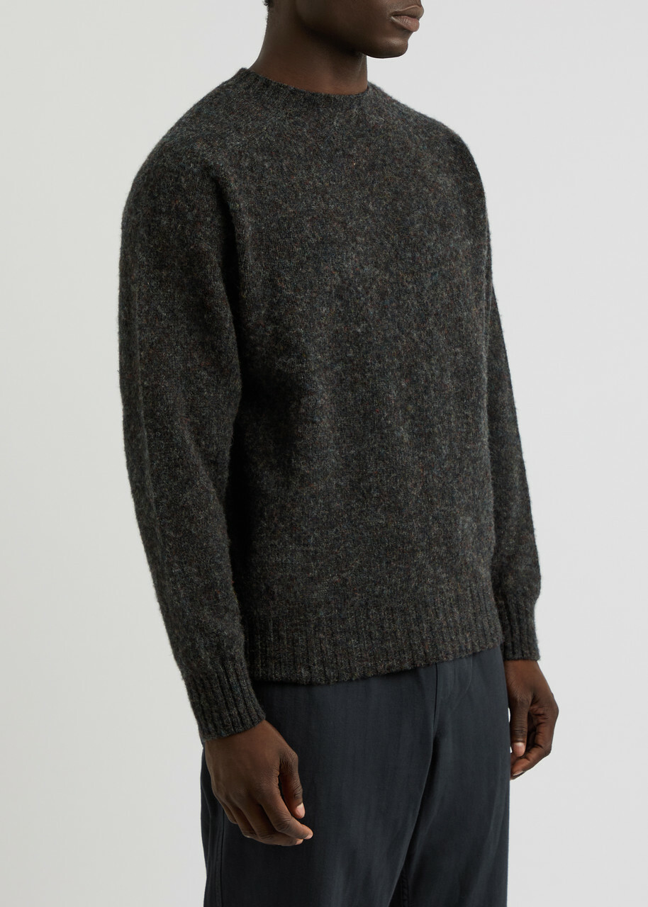 Ymc Suedehead Wool Jumper Dark Grey
