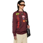 LU'U DAN Burgundy Oversized Long Sleeve T-shirt