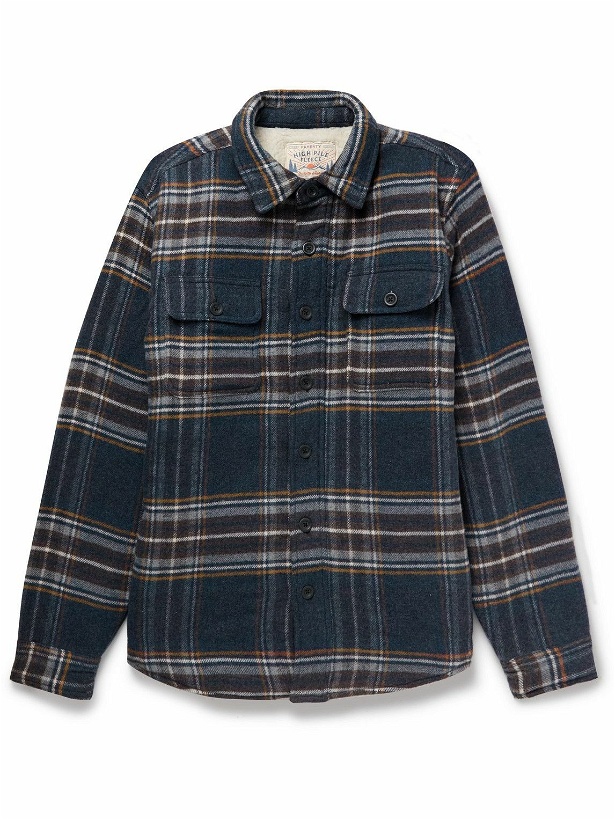 Photo: Faherty - Fleece-Lined Checked Cotton and Wool-Blend Shirt Jacket - Blue
