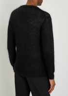 Vowels V-neck Mohair-blend Cardigan Black