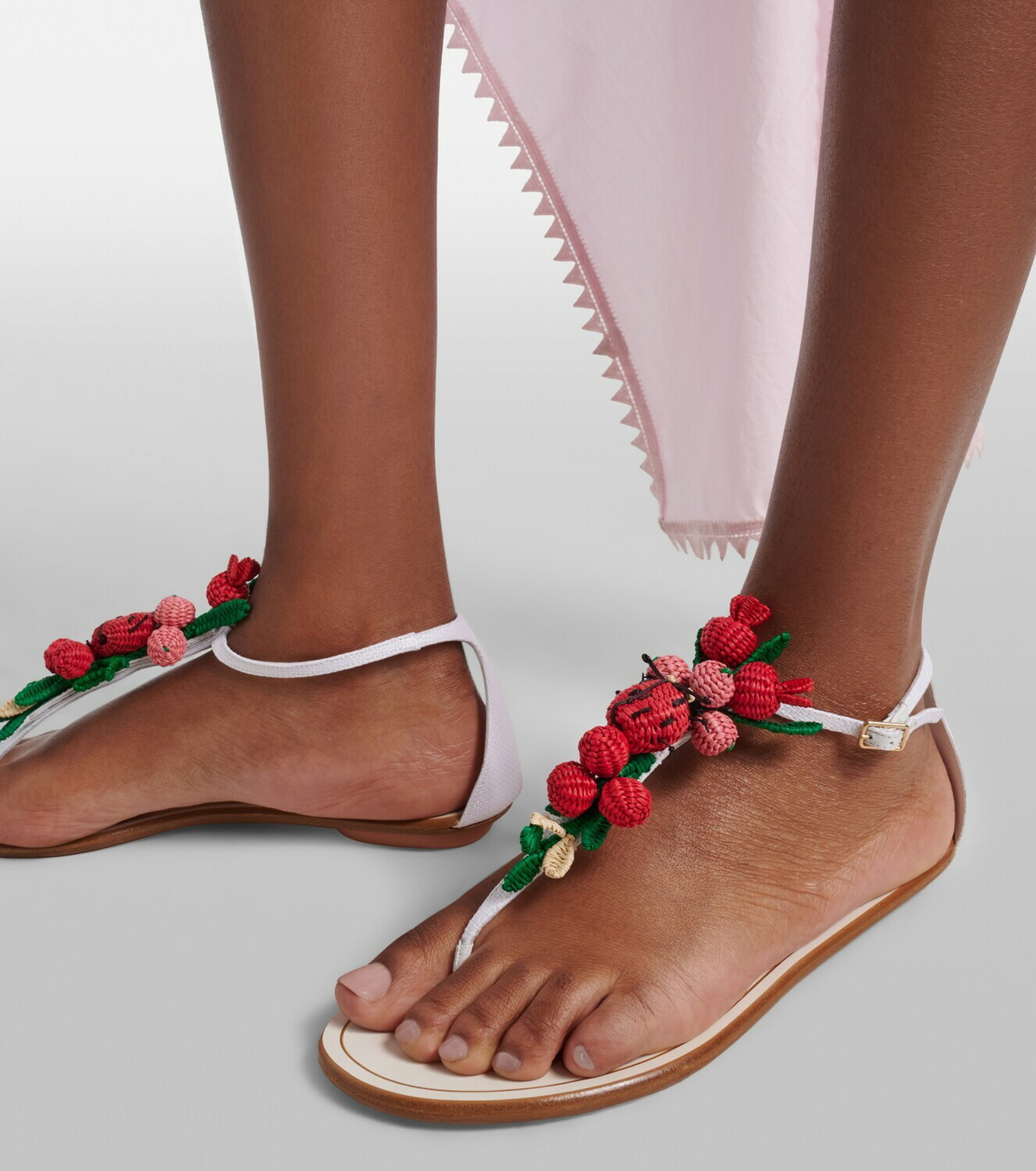 Aquazzura Botanica raffia-effect thong sandals