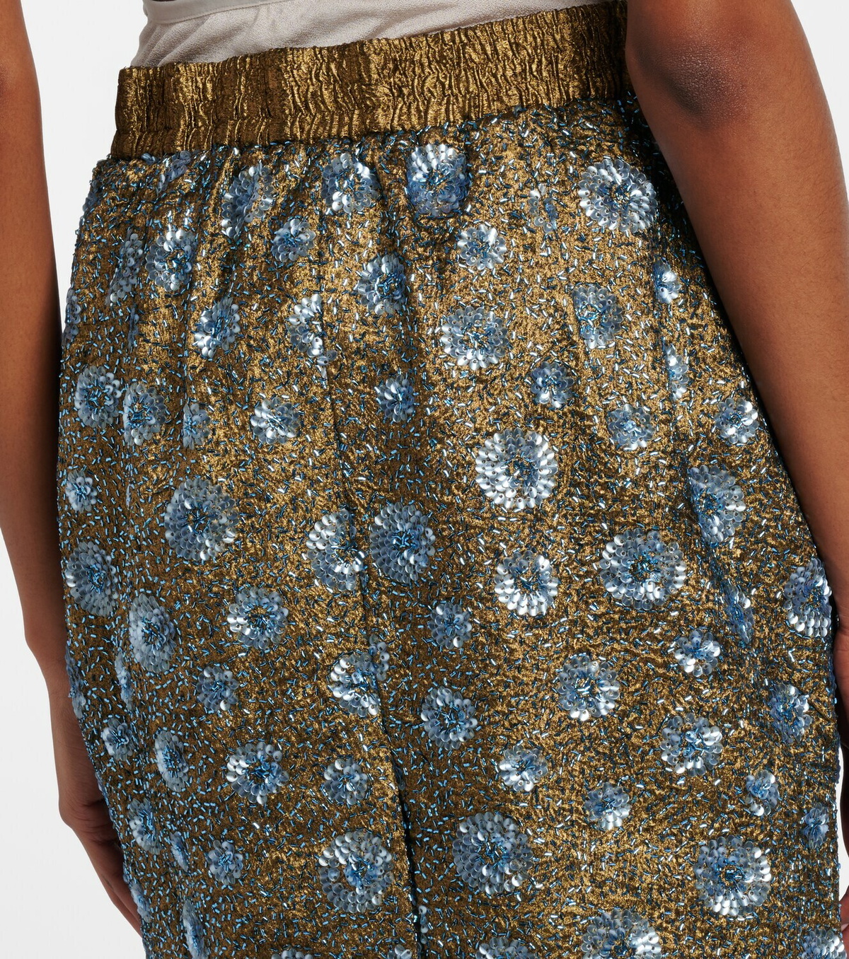 Jacques Wei Floral sequined pencil skirt