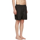 Off-White Black Oversized Rubber Logo Swim Shorts