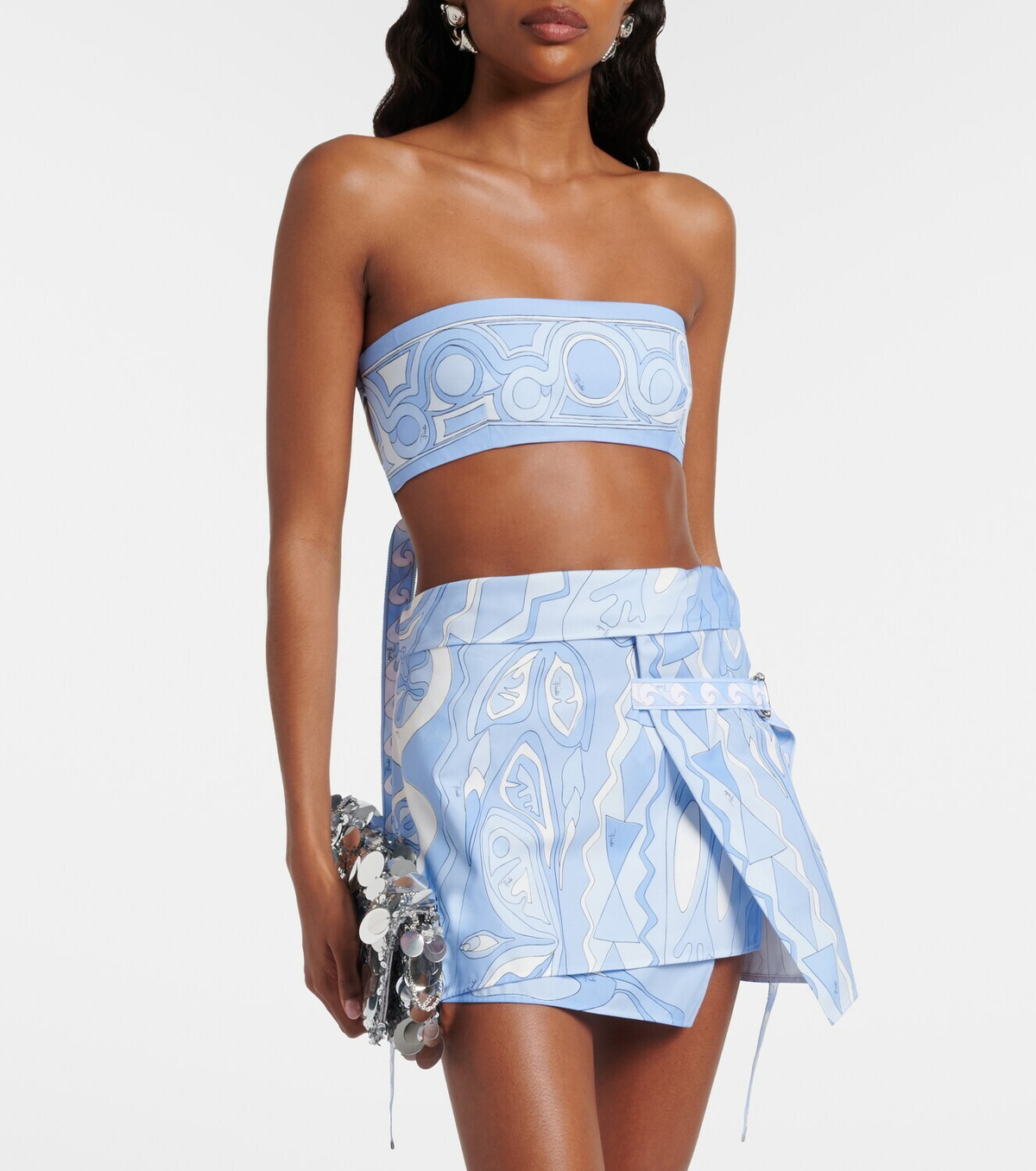 Pucci Printed cotton toile bandeau top