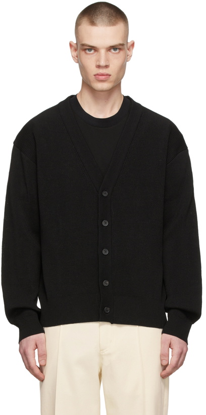 Photo: Solid Homme Black Cotton Cardigan