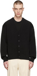 Solid Homme Black Cotton Cardigan