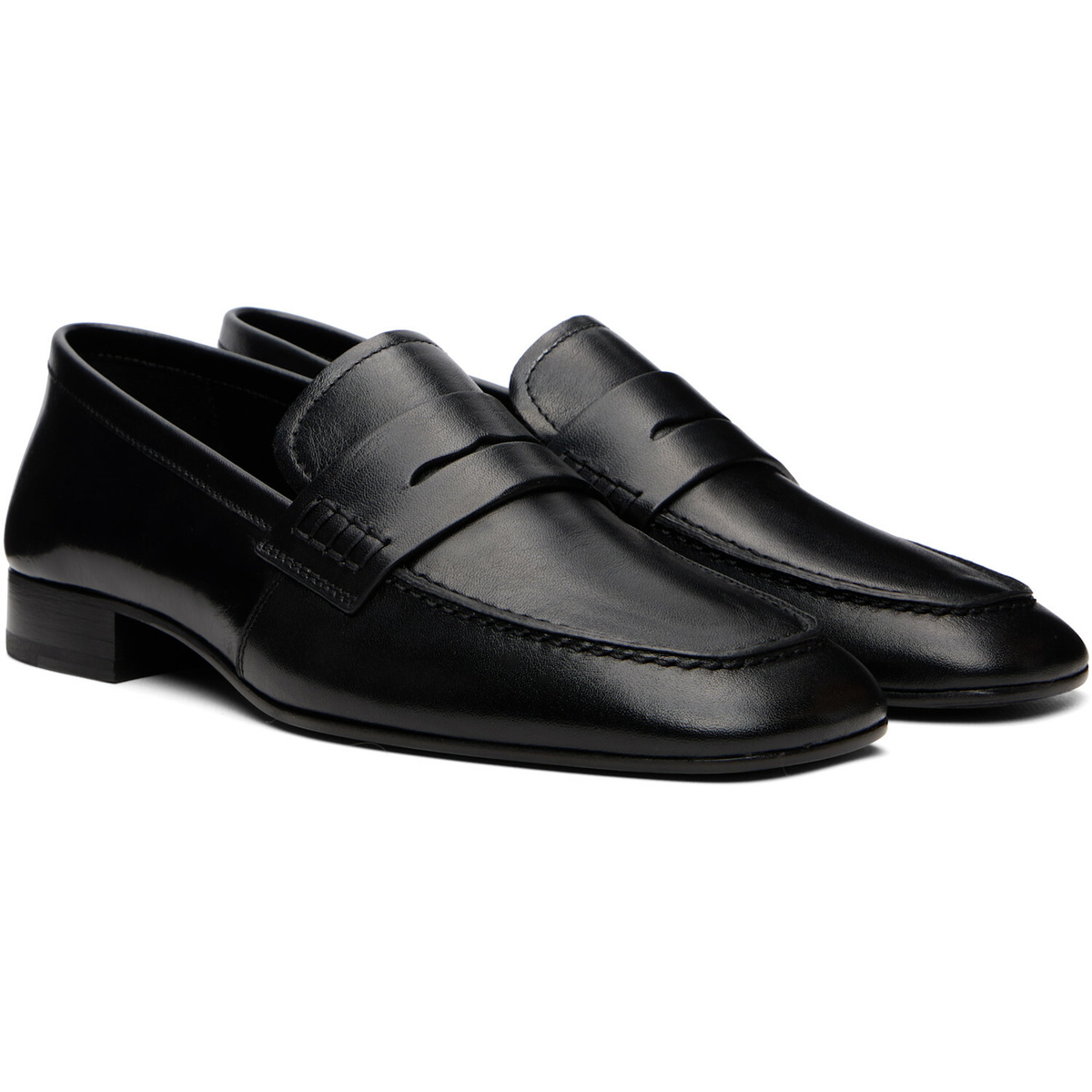 Dries Van Noten Black Leather Loafers
