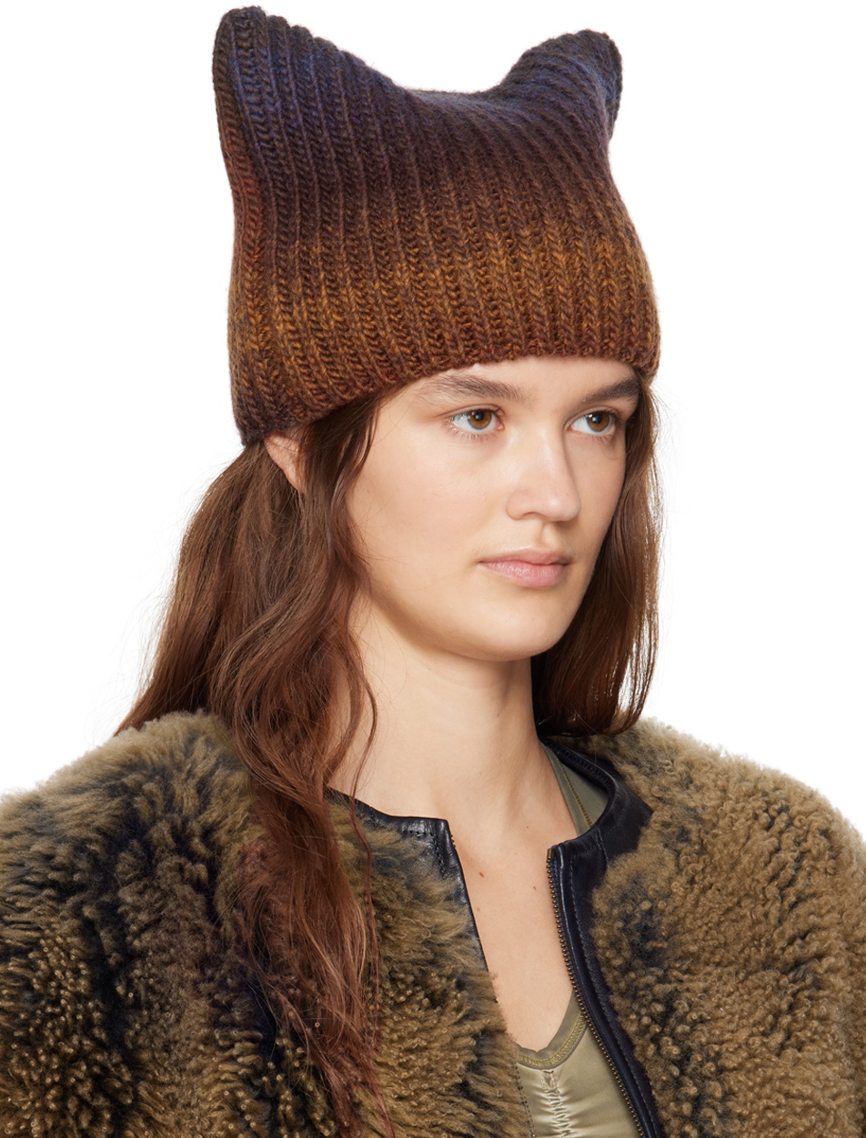 KNWLS Brown & Purple Precious Square Beanie KNWLS