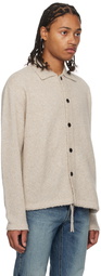 Solid Homme Beige Spread Collar Cardigan