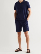 ALTEA - Cotton-Blend Terry Drawstring Shorts - Blue