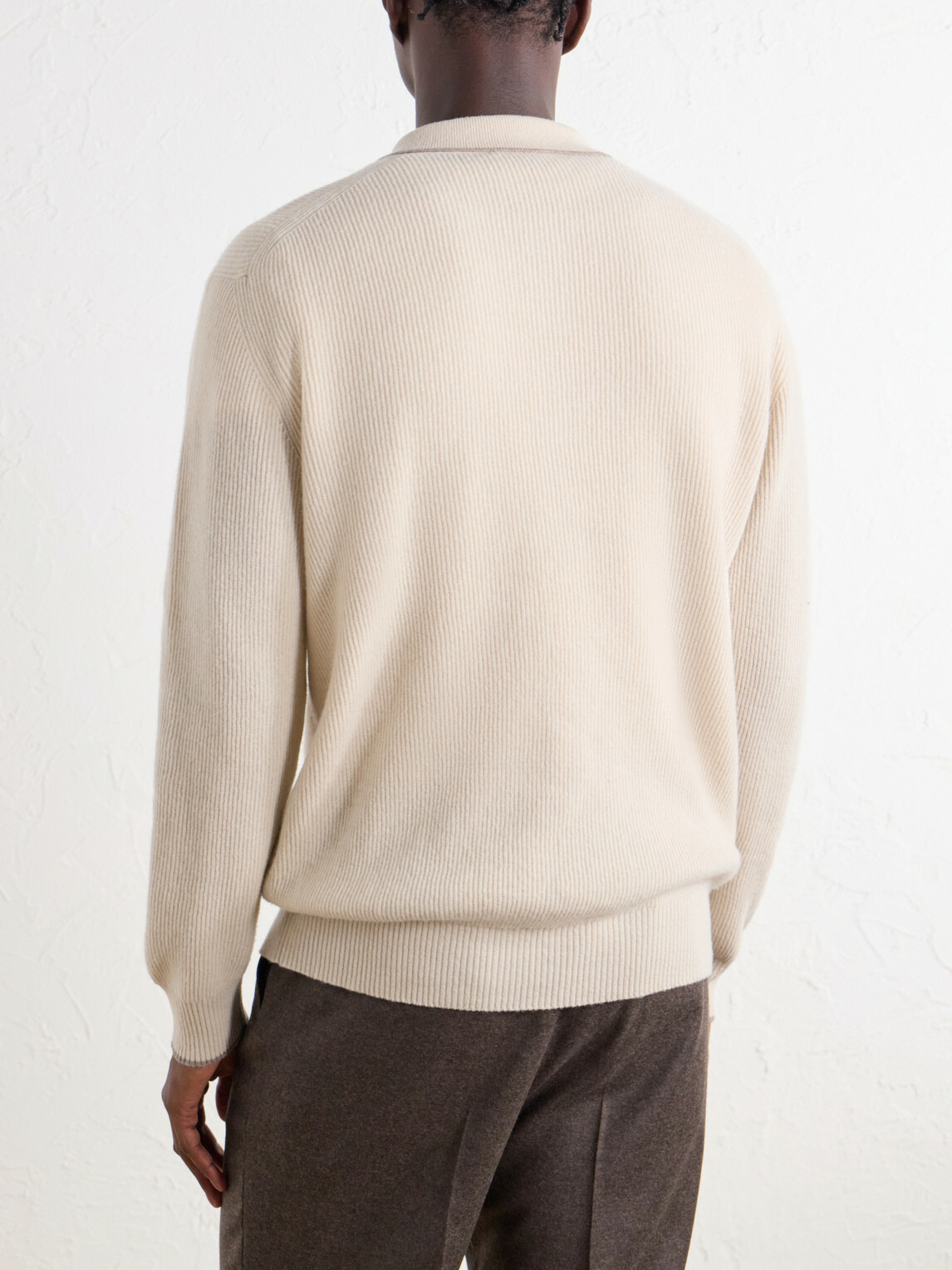 Altea - Ribbed Virgin Wool Polo Shirt - Neutrals