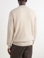 Altea - Ribbed Virgin Wool Polo Shirt - Neutrals