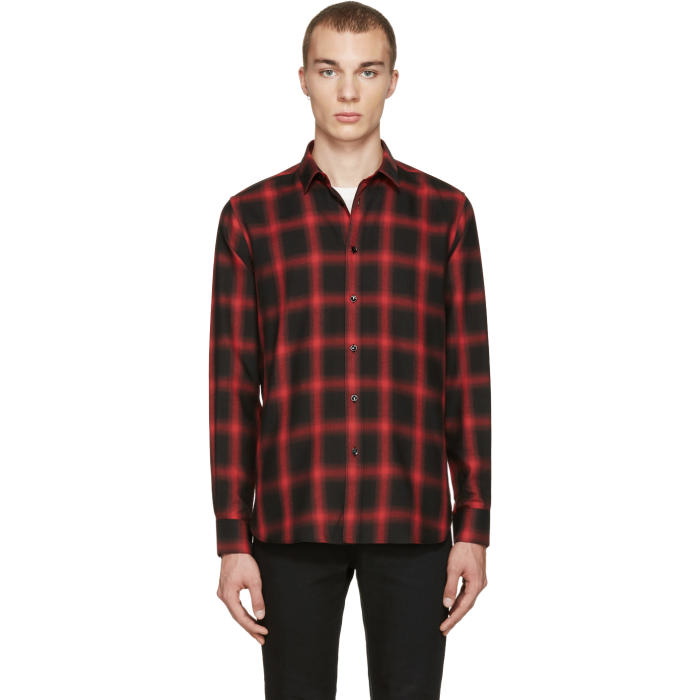 Photo: Saint Laurent Black and Red Check Shirt