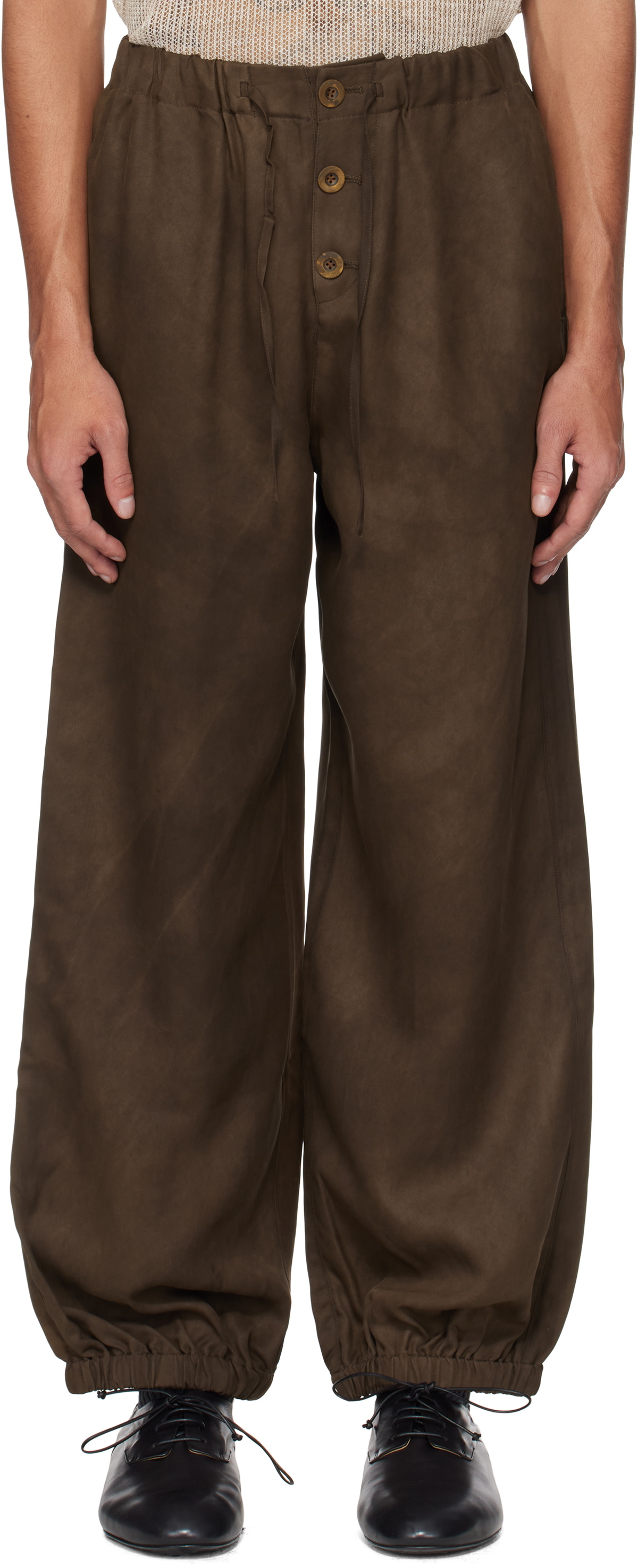 Aviva Jifei Xue Brown Drawstring Lounge Pants