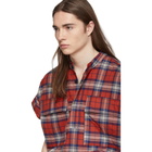 Fear of God Red Plaid Flannel Cap Sleeve Shirt