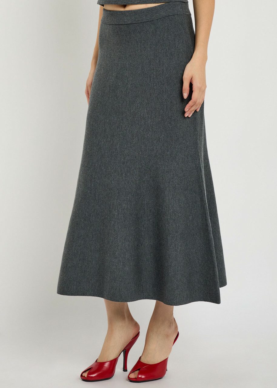 Simkhai Atwood Wool Midi Skirt Grey