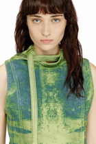 Diesel Belted vest in coloured satin denim - Vests Womens in Green