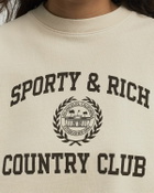 Sporty & Rich Varsity Crest Crewneck Beige Mens Sweatshirt