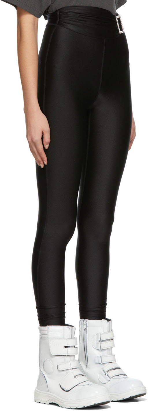 pushBUTTON SSENSE Exclusive Black Belted Disco Leggings - ShopStyle