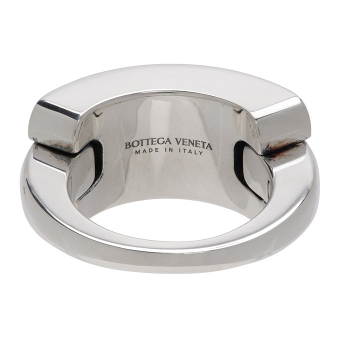 Bottega Veneta Silver Antique Ring