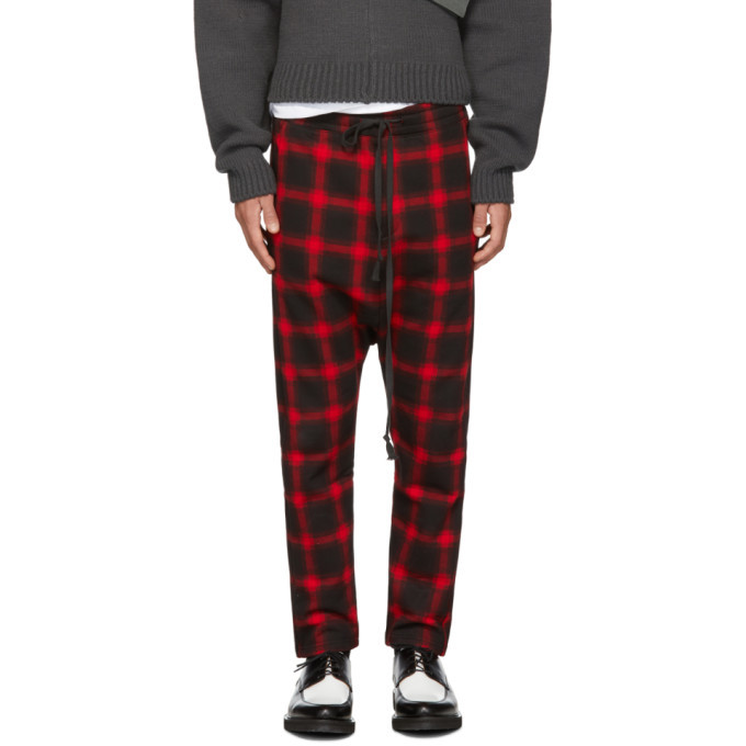 D by D Red and Black Dropped Inseam Lounge Pants