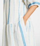 Velvet Selita tiered cotton jacquard minidress