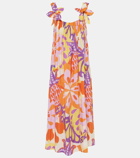 Farm Rio Lee floral cotton-blend maxi dress