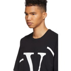 Valentino Black Deconstructed Go Logo T-Shirt