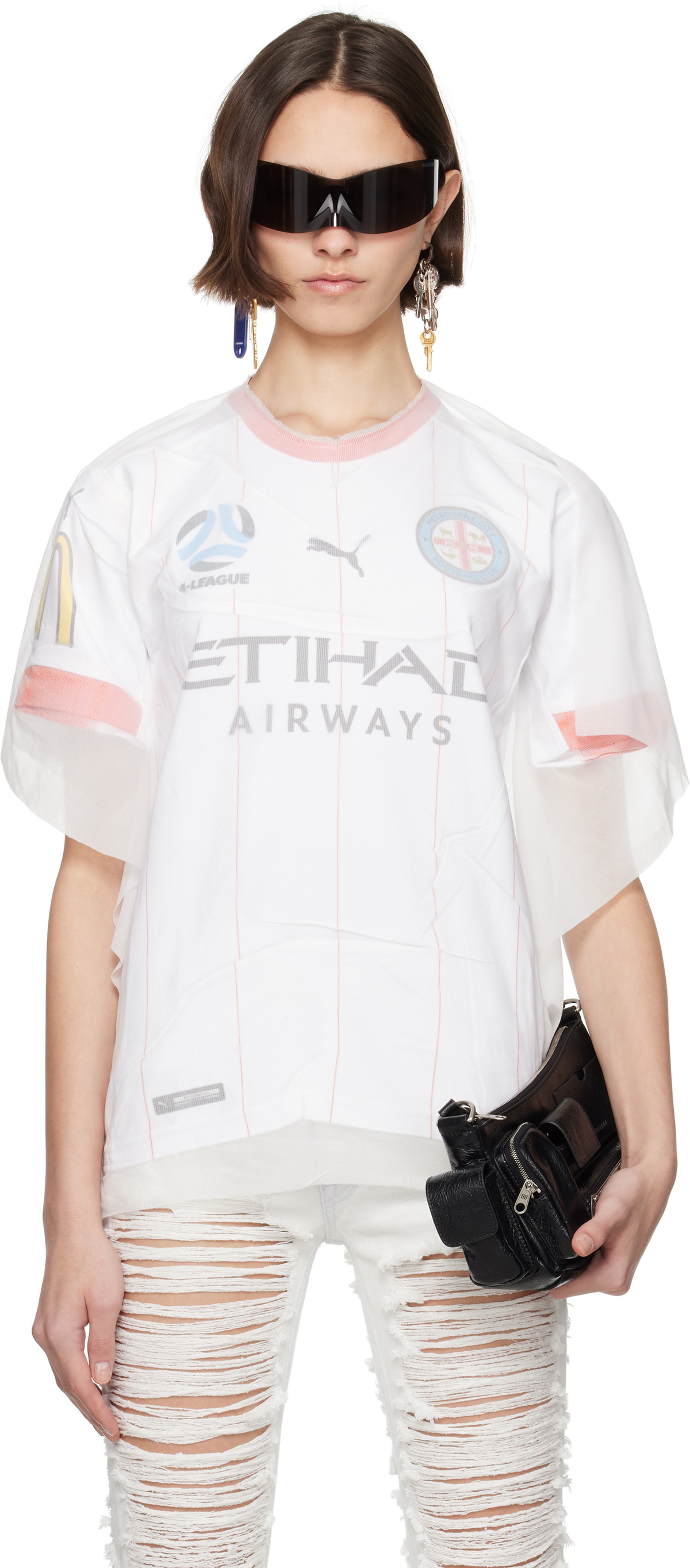 Prototypes White Fused Football Tricot T-shirt