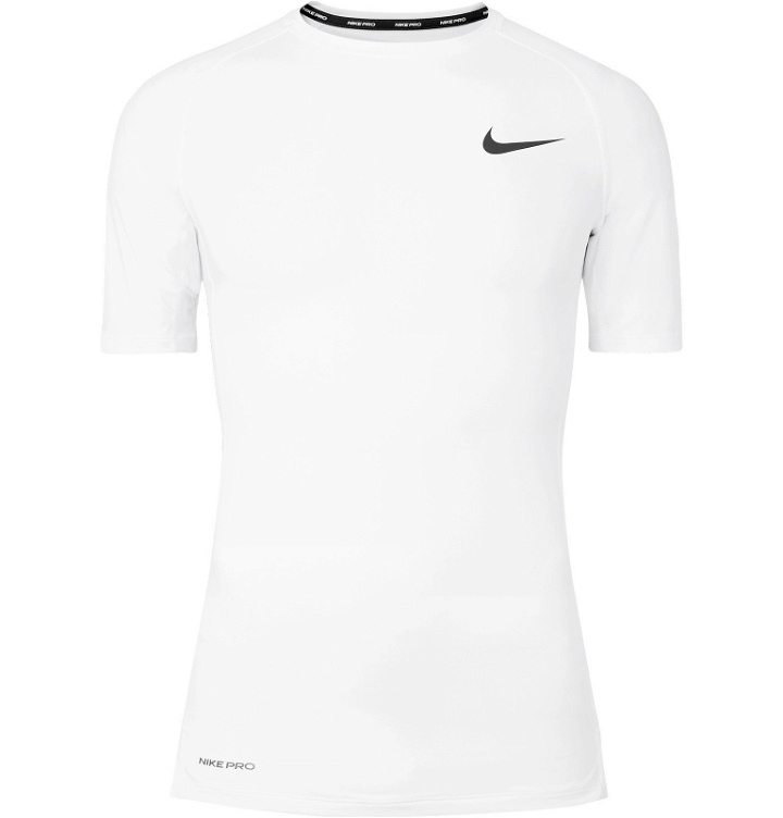 Photo: Nike Training - Pro Slim-Fit Mesh-Panelled Dri-FIT T-Shirt - White