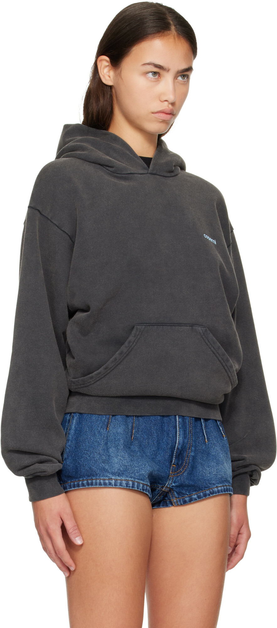 Coperni Gray Washed Horn Hoodie