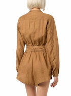 MC2 Saint Barth Woman Camel Linen Playsuit Hanniel