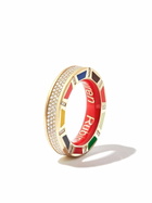 Lauren Rubinski 14K Yellow Gold Diamond Enamel Ring